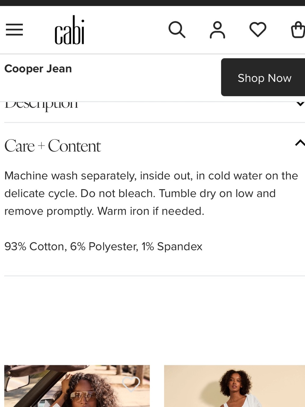 Cabi Cooper baby barrel Jean size 8 #4906 fall 2025/spring 2026 - Picture 4 of 6